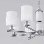 Подвесная люстра Wi-Fi Eurosvet Caprera 60146/8 никель (220V, управление смартфоном, голосовое управление, умный дом - Minimir Home, Алиса, Маруся, Салют, на цепи)