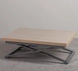 Стол-трансформер Левмар Compact D68/S59 дуб шамони светлый/ опоры серебро от фабрики Levmar