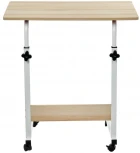 Стол многофункциональный на колесах, 60x40 см, «РОЛЛ», 2 ножки, регул.высота, мдф, металл, св. дерево, белый Bradex Home РОЛЛ TD 0730