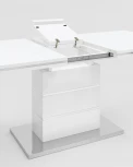Стол обеденный Stool Group Глазго раскладной 140-170*80 глянцевый белый УТ000003500