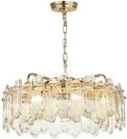 Подвесная люстра Odeon Light Bullon 5069/10 золото/прозрачный/металл/хрусталь E14 10*40W (220V, на цепи, круглые)