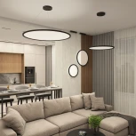 Подвесной горизонтальный светильник со светодиодом Denkirs Veil DK6620-BK