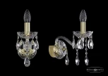 Бра Bohemia 1413 1413B/1/165/G (220V, хрусталь, подвески, подсвечник, свеча)
