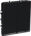 Проходной переключатель двухклавишный с подсветкой (графит) Voltum S70 VLS020407