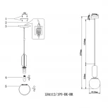 Подвесной светильник Lumien Hall Ermin LH4112/1PS-BK-BR