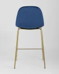 Стул полубарный Stool Group Валенсия велюр синий золотые ножки УТ000004426