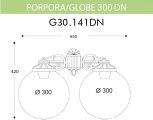 Настенный фонарь уличный Fumagalli GLOBE 300 G30.141.000.BXF1RDN (220V, фонарь, шар, IP55)