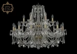 Подвесная большая люстра Art Classic 11.25 11.25.12+6.300.2d.Br.Sp (220V, хрусталь, на цепи, подсвечник, свеча)