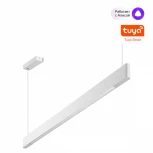 Подвесной линейный светильник Novotech Iter 359549 белый диммир. со сменой цв.темпер. (пульт ДУ/прилож. Smart Life) LED 12/24W 220V 3000-5700К (регулировка яркости, умный дом - Алиса, Tuya Smart, Smart Life, на тросе)