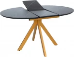 Стол Bradex Home Rudolf круглый раскладной 100-130x100x75см, черный керамогранит, бронза (RF 0639)