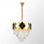 Подвесная люстра Lussole Presidio LSP-6019 (220V, хрусталь, на цепи)