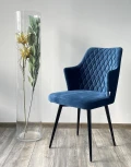 Стул HERMAN 360 град. СИНИЙ #29, велюр / черный каркас M-City 461MC04749