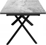 Стол DikLine KX160 мрамор C31 (керамика серая глянец)/опоры черные арт.00-00071867