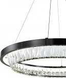 Подвесной светильник (12045/1P Black) Indigo Riva V000103L (LED, 220V, хрусталь, на тросе, кольцо)