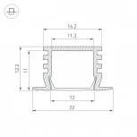 Профиль PDS-F-2000 ANOD (Алюминий) 012083 Arlight