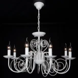 Подвесная люстра Eurosvet Tomas 60018/8 белый с золотом (220V, на цепи, подсвечник, свеча)