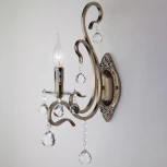 Бра Eurosvet 12505 12505/1 античная бронза (220V, хрусталь Strotskis, подвески, подсвечник, свеча)