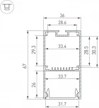 Профиль LINE-S-3667-3000 BLACK (Arlight, Алюминий) 042903