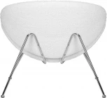 Кресло дизайнерское DOBRIN EMILY (белый (букле) ткань , хромированная сталь) 72-LMO EMILY, цвет сиденья букле белый, основания сталь