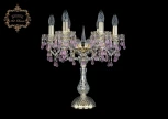Интерьерная настольная лампа Art Classic 12.24 12.24.6.141-45.Gd.V7010 (220V, хрусталь, подвески, подсвечник, свеча)