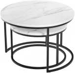 Набор кофейных столиков Tango белый мрамор с чёрными ножками, 2шт Bradex Home RF 0207
