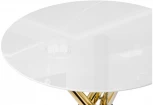 Стеклянный стол Woodville Rock 80х75 white / gold 15550
