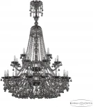 Подвесная люстра Bohemia 1409 1409/16+8+4/400/XL-164/2d Ni M731