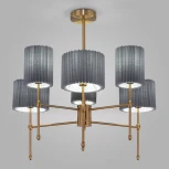 Потолочная люстра Wi-Fi на штанге Eurosvet Notturno 60162/6 латунь (220V, управление смартфоном, голосовое управление, умный дом - Minimir Home, Алиса, Маруся, Салют)