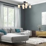 Потолочная люстра на штанге Escada Madison 6x40Вт E14, металл/стекло, черный/бронза, белый (220V)