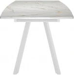 Стол DikLine UK120 Керамика Белый мрамор,подстолье белое,опоры белые