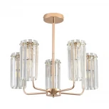 Потолочная люстра на штанге с хрустальными подвесками Lumion Favla 8347/5 золото/прозрачный, металл/хрусталь E14 5*40W 220V