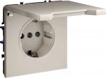 Розетка с заземлением, шторками и крышкой (кашемир) Voltum S70 VLS040303