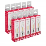 Лампочка светодиодная филаментная прозрачная свеча E14 9W Thomson Candle TH-B2069