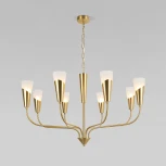 Подвесная люстра Wi-Fi Eurosvet Rhyton 60167/8 латунь (220V, управление смартфоном, голосовое управление, умный дом - Minimir Home, Алиса, Маруся, Салют, на цепи)