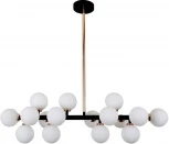 Потолочная люстра на штанге Lumina Deco Marsiada LDP 6033-16 BK+MD (220V, шарики, молекулы)
