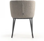 Стул Ciselia из светло-серой ткани букле и черными металлическими ножками La Forma (ex Julia Grup) арт.108349