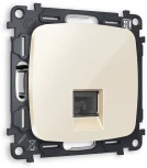 Комплект механизма Ambrella Volt телефонной розетки OMEGA MO312030 Бежевый глянец RJ-11(4P4C) с защитной шторкой QUANT