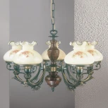 Подвесная люстра в виде керосиновой лампы L.2812/5 Reccagni Angelo 2812 L 2812/5 (220V, на цепи, фонарь, под старину, керосиновая лампа)