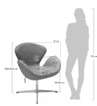 Кресло Bradex Home SWAN STYLE CHAIR латте, экокожа (RF 0688)