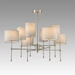 Потолочная люстра на штанге Lumion Latti 8262/8C металл/текстиль, никель/серый E14 8*40W 220V
