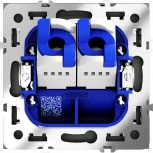 Розетка двойная Ethernet RJ-45 (титан) Voltum S70 VLS060206