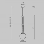 Подвесной светильник Maytoni Teatro MOD287PL-01BS (220V, на проводе, шар)