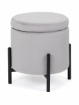 Пуф MyFar Фрэнк с ящиком светло-серый велюр MF1023-1
