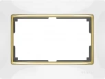 Рамка для двойной розетки Snabb (белый/золото) Werkel W0081933 (a051653)