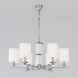 Подвесная люстра Wi-Fi Eurosvet Caprera 60146/6 никель (220V, управление смартфоном, голосовое управление, умный дом - Minimir Home, Алиса, Маруся, Салют, на цепи)