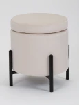 Пуф MyFar Фрэнк с ящиком светло-бежевый велюр MF1022-1