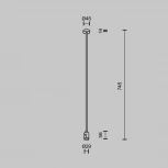 Крепление потолочное Long 700мм с вводом питания Flarity латунь Maytoni Accessories for tracks Flarity TRA159C-B1-BS (24V)