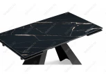 Стеклянный стол Woodville Торвальд обсидиан / черный 474325