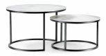 Комплект столиков Woodville Плумерия белый мрамор / черный 500007