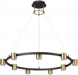 Подвесной светильник Lumion Flin 6532/58L черный, латунь LED 58W 3000-6000K 2224Лм 220V Flint (пульт управления, на тросе, кольцо)